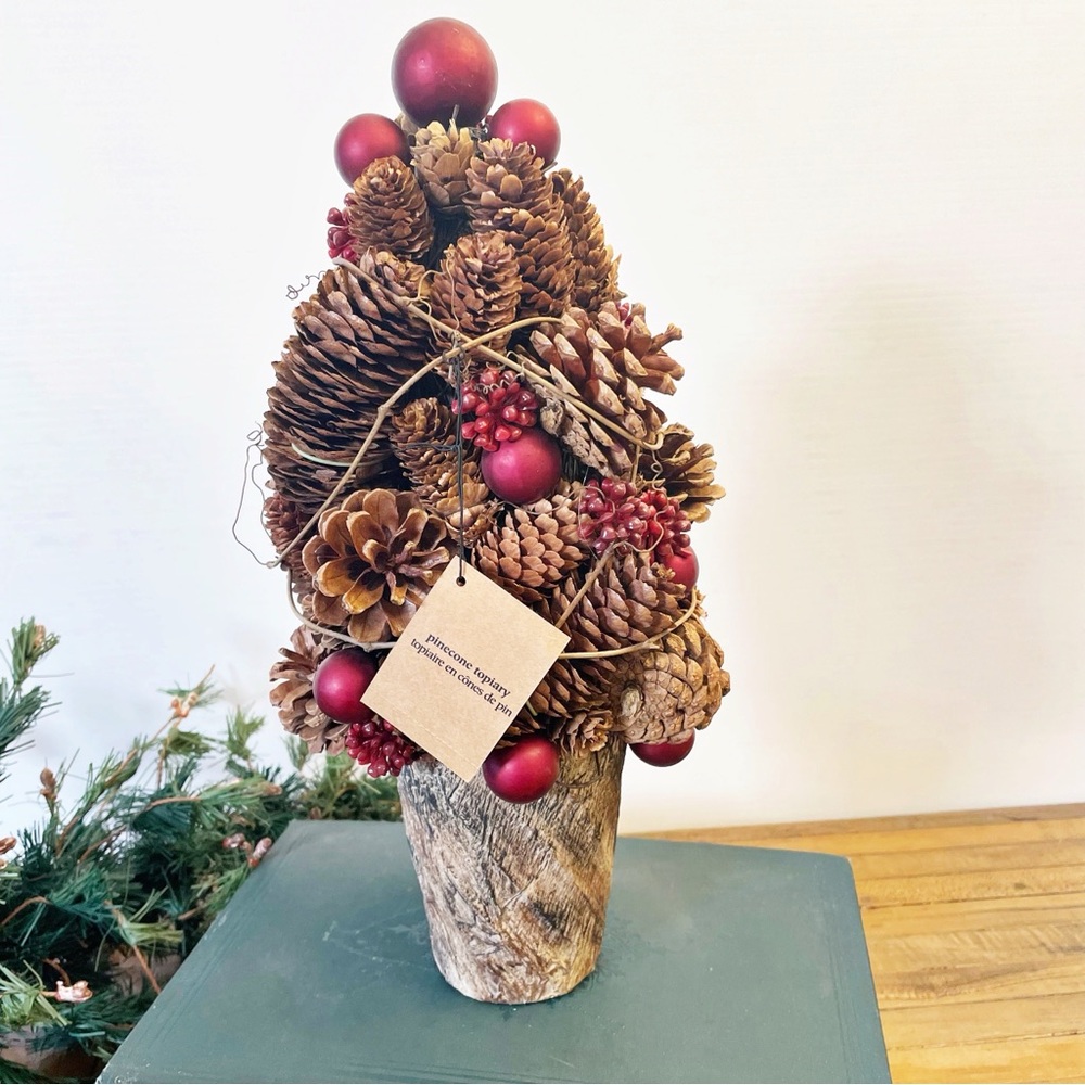 PIER 1 IMPORTS Pinecone Christmas Topiary NWT Festive Holiday Party Decor - Picture 5 of 11
